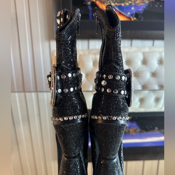 Club Exx Sheriff Shine Cowboy Boots 7 Black - Picture 9 of 13